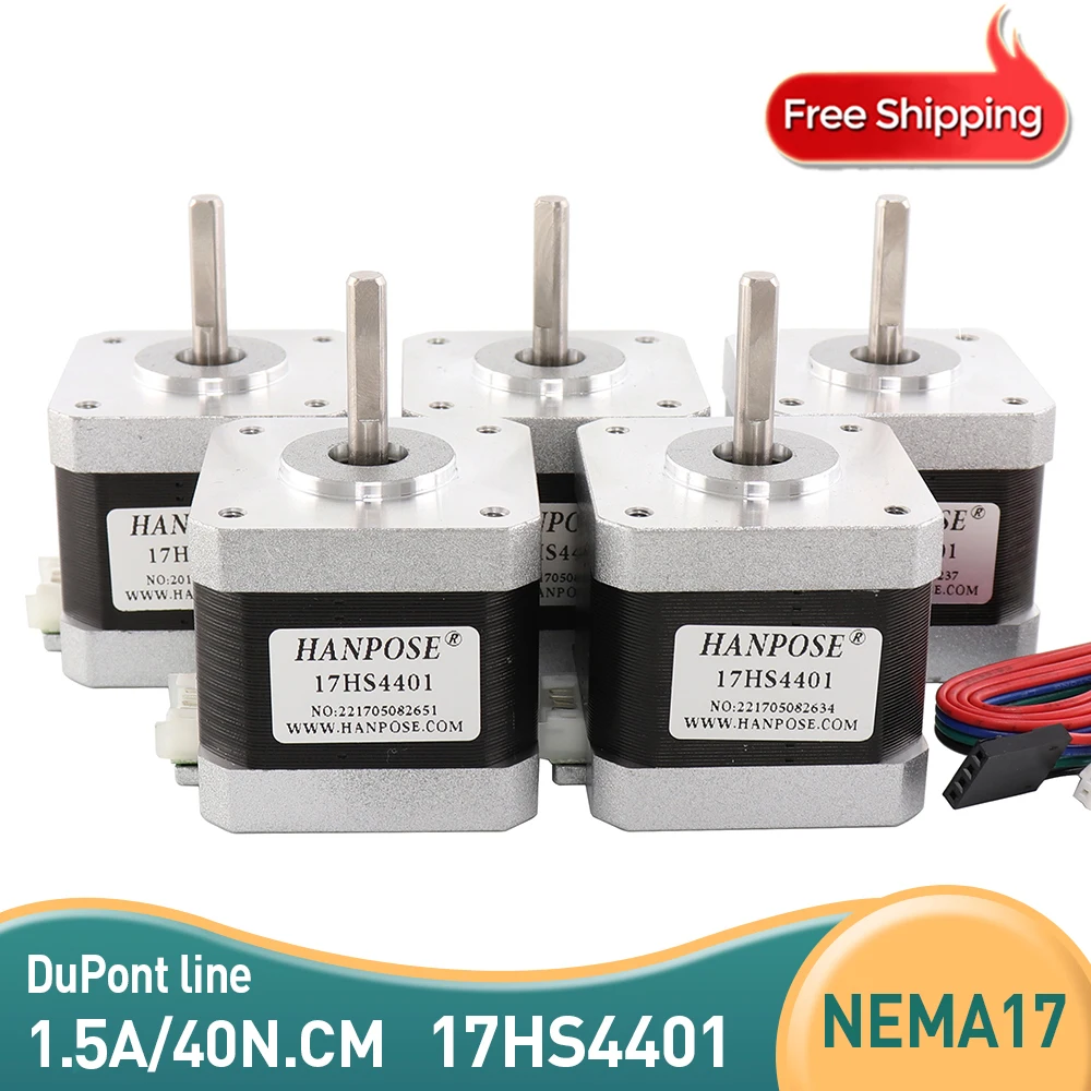 Бесплатная доставка 5 шт. 17HS4401 4-lead с 1 м DuPont line Nema17 шаговый двигатель 42 Мотор А 40 Н.
