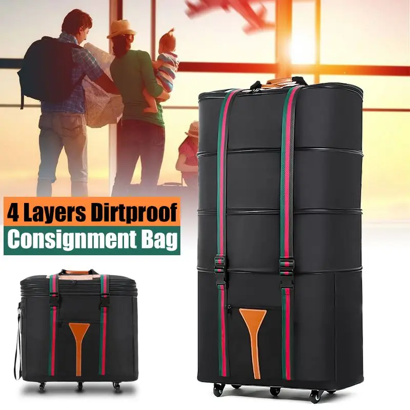 

4 Layers Retractable Folding Consignment Luggage Travel Bag Waterproof Oxford Storage Suitcase Travel Bags