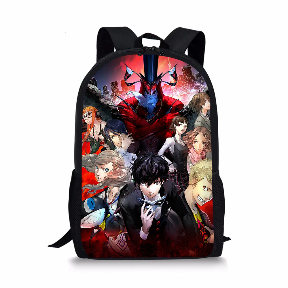 Persona 5 школьная сумка для детей девочек и мальчиков черный красный рюкзак крутая
