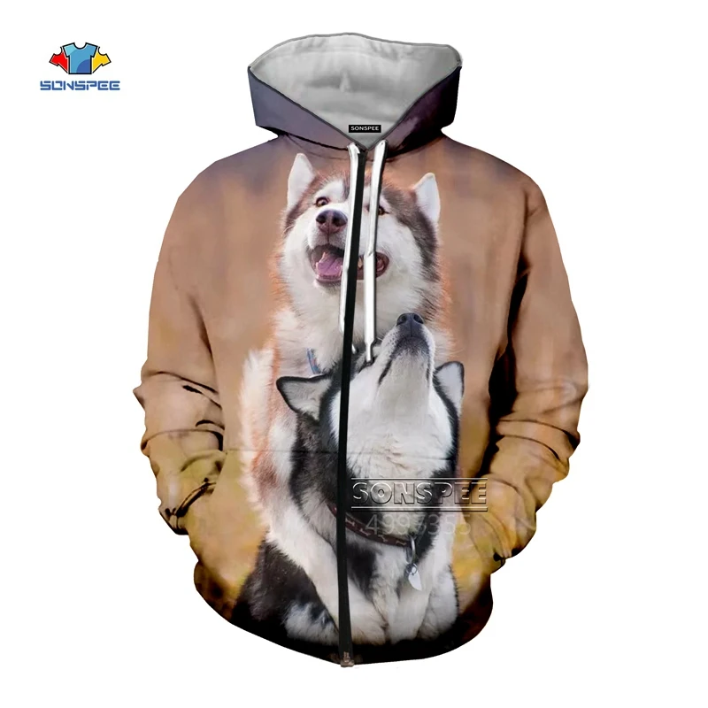 Толстовка SONSPEE Husky Silly Dog с 3D принтом в виде животных для мужчин и женщин в стиле Харадзюку, толстовка в стиле хип-хоп, уличная толстовка на молнии в стиле хип-хоп, пуловер G01 - Цвет: 6
