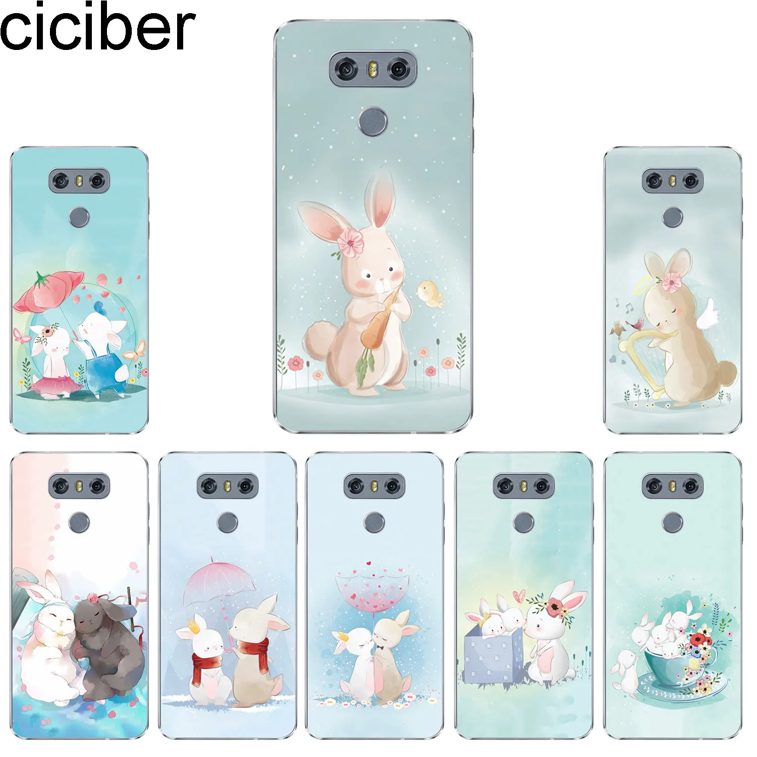Ciciber кроликов для LG G7 G6 G5 G4 V40 V35 V30 V20 ТПУ чехол телефона K11 K10 K9 K8 K4 2018 2017 X Мощность 3 2 Q