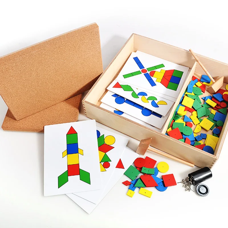 

Pordi Wooden Educational Toys Happy Little Craftsmen-Geometry Graphics Farming Kindergarten Teaching Aids