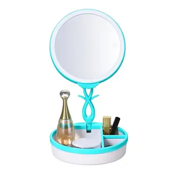 

Lovely Cute Design Foldale LED Touch Screen Desktop Makeup Mirrors USB Charging Travel Portable Cosmetic Mirrors