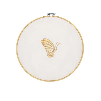 

One piece handmade flower wall desk decorations home shop bar wedding scene ornaments Satin embroidery big butterfly No.QY001-A