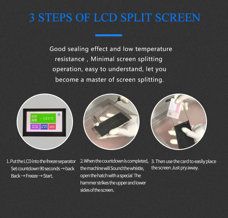 TBK 578 Mini desktop LCD freezing Separator Separating machine 800W For Samsung Edge iPhone Tablet Screen Repair Refurbishment