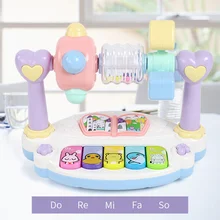 Высокое качество Дети дети музыка фортепиано игрушка вращающийся Музыкальный Электронный Ранний Образовательный инструмент