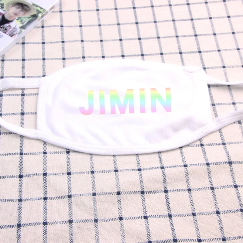 KPOP Jungkook Jimin RAP MONSTER V Suga J-hope Jin Rm хлопковая маска для лица с именем того же лазерного пыли теплая маска Gilf K-POP - Цвет: JIMIN 1