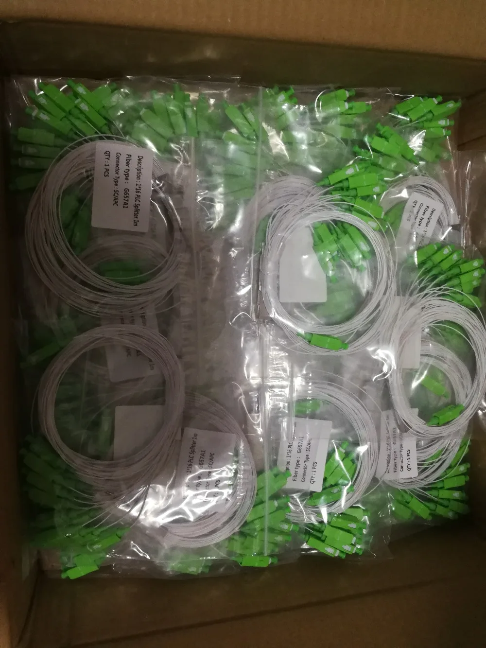 10 шт./lpt FTTH 1X16 PLC SC/APC SM 0 9 мм PVC G652D 1 м волоконно-оптический сплиттер SC APC Бесплатная
