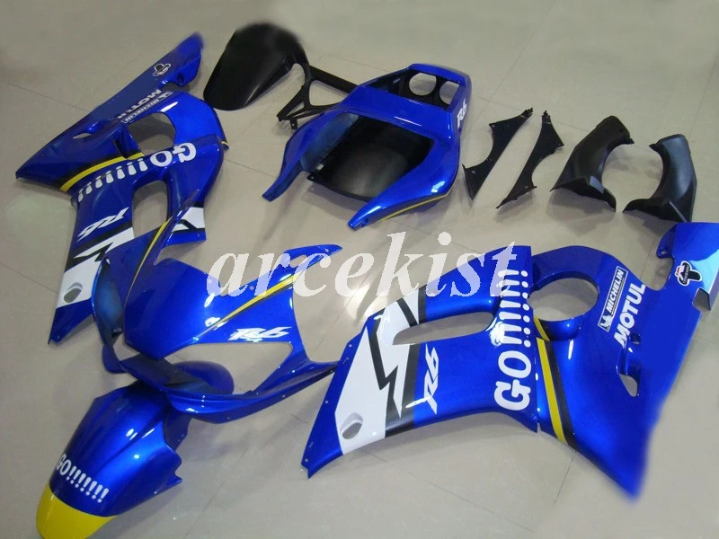 Новинка из АБС-пластика для мотоцикла обтекатели комплект подходит для Yamaha YZF-R6 98 99 00 01 02 R6 1998 1999 2000 2001 2002 тела комплект черного цвета
