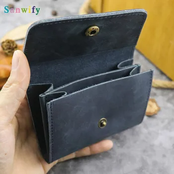 

Westcreek Crazy Horse Cow Leather Women Card Holder Vintage Credit Card Bag Men Genuine Leather Coin Purse Small Wallet
