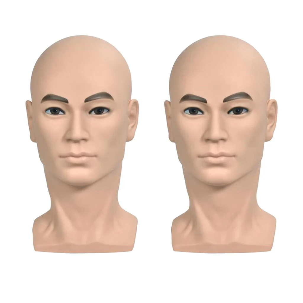 Male Wig Toupee Mannequin Holder Hat Cap Scarf Jewel Display Manikin Head 2x
