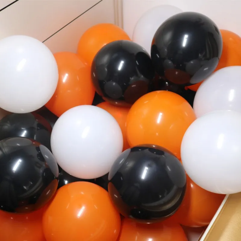 100 шт оранжевые черные прозрачные латексные воздушные шары Хэллоуин Рождество Свадьба День рождения Праздничный Декор