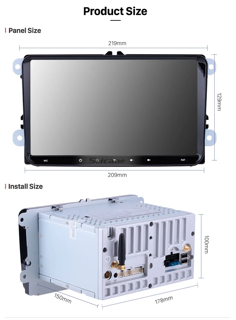Clearance Seicane Android 9.0 Car GPS radio Navigation Unit Player for Seat Toledo Leon VW Golf Polo Passat Tiguan Sharan Caddy Cupra 16