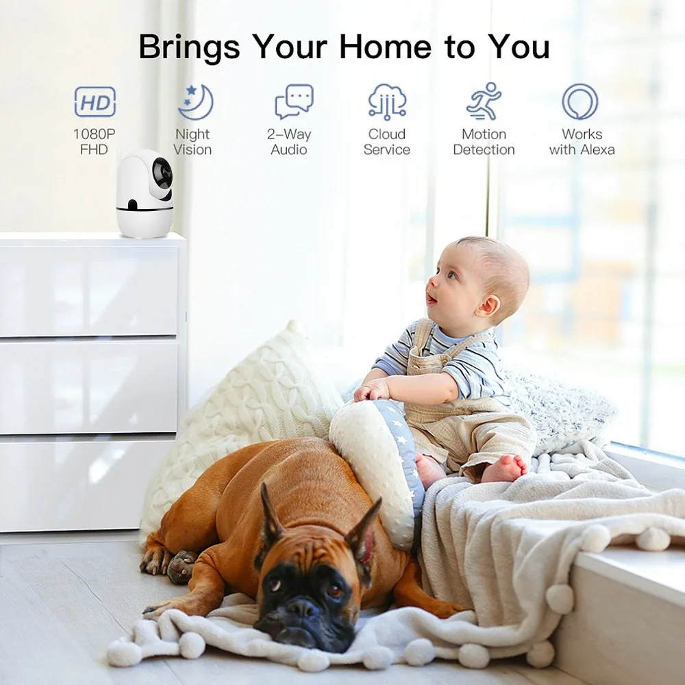1080P Full HD Беспроводная IP камера Wifi IP CCTV камера Wifi мини Сетевая видео камера с функцией автоматического слежения ИК ночного видения