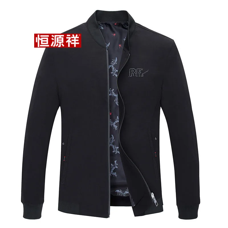 

HYX Genuine Product Spring New Style Middle-aged Long Sleeve Stand Collar Jacket Coat Short Jacket Casual MEN'S Wear Thin