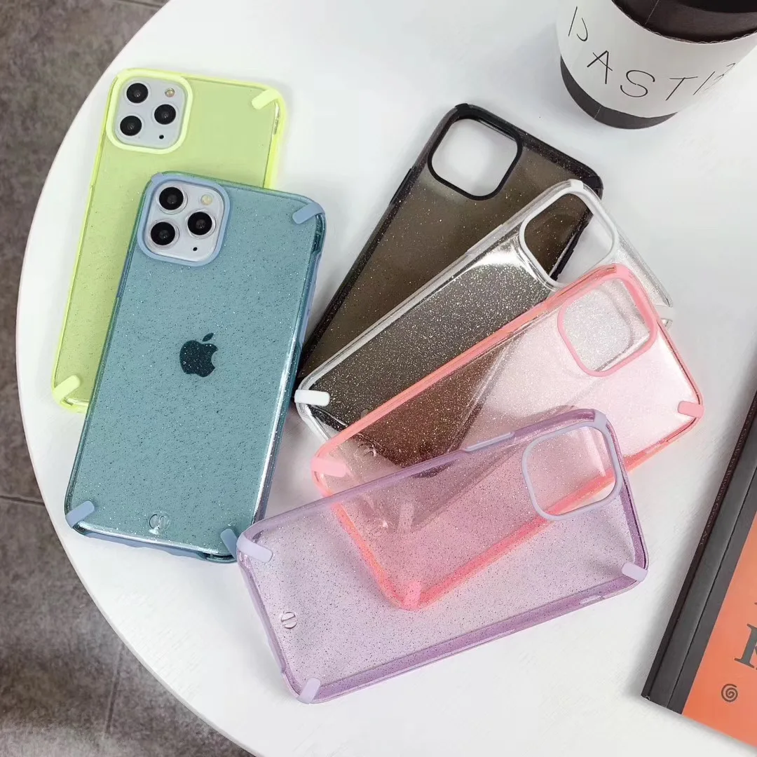 Чехол для IPhone 11 Pro 8 7 Plus 6 6s XR 12 Mini X XS Max plus блестящие мягкие прозрачные силиконовые
