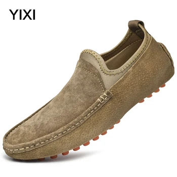 

Genuine Leather Men Casual Shoes Luxury Brand 2020 Mens Loafers Moccasins Breathable Slip On Black Driving Shoes Plus Size 38-48