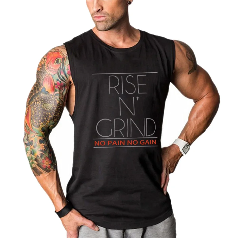 Muscleguys Мужская одежда для бодибилдинга, мужские спортивные Тэнк-топы, мужская майка без рукавов, майка для фитнеса, спортивные майки, одежда из хлопка, Workou