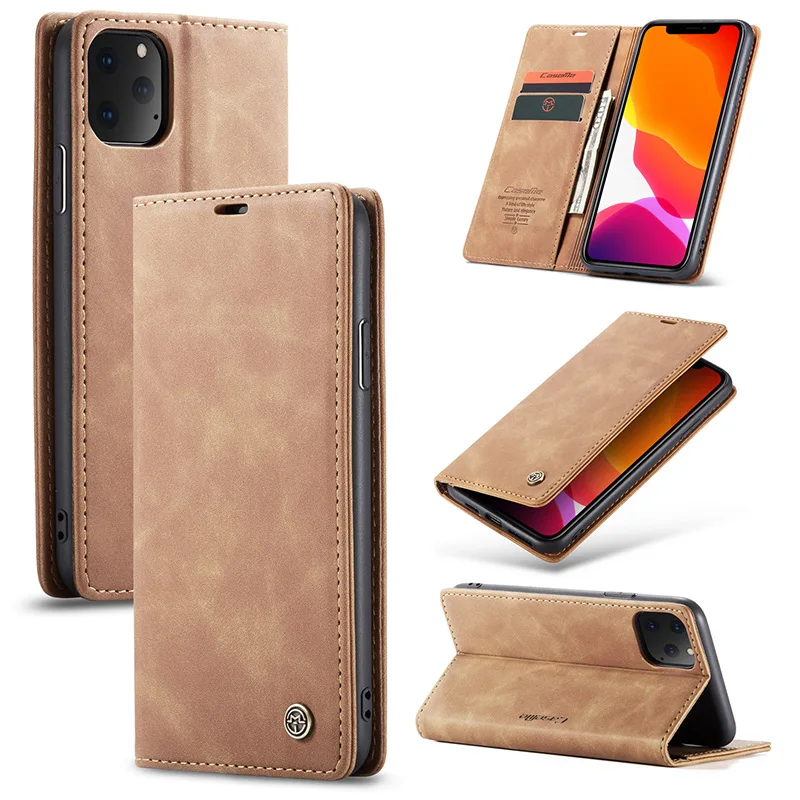Роскошный кожаный чехол CaseMe в стиле ретро для Iphone 11 12 Pro XR X XS Max 7 8 Plus SE 2020 задняя