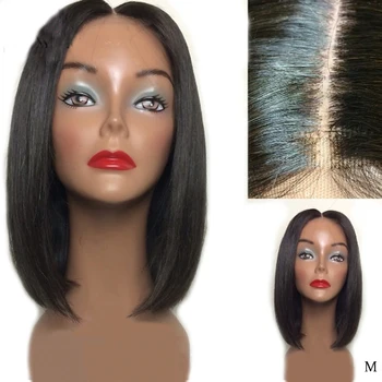 

LUFFYHAIR 5*4.5 Silk Base Human Lace Front Wigs For Women Remy Brazilian Glueless Pre Plucked Straight Bob Wigs with Baby Hair