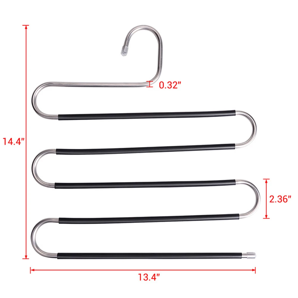 Stainless Steel Racks S Shape Trousers Hanger Laundry Storage Organization Household Accessories Supplies