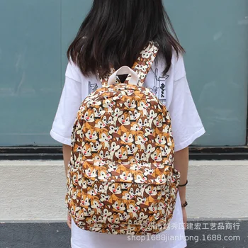 

Squirrel Fashion Canvas Backpacks Rucksacks Cartoon School Backpack Casual student Bags travel Knapsack Unisex New