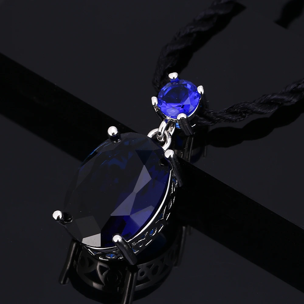 

Silver Pendant Black Round Buckle Necklace AAAAA Multi-Color Zircon Pendant Party Gift Party Anniversary Wholesale