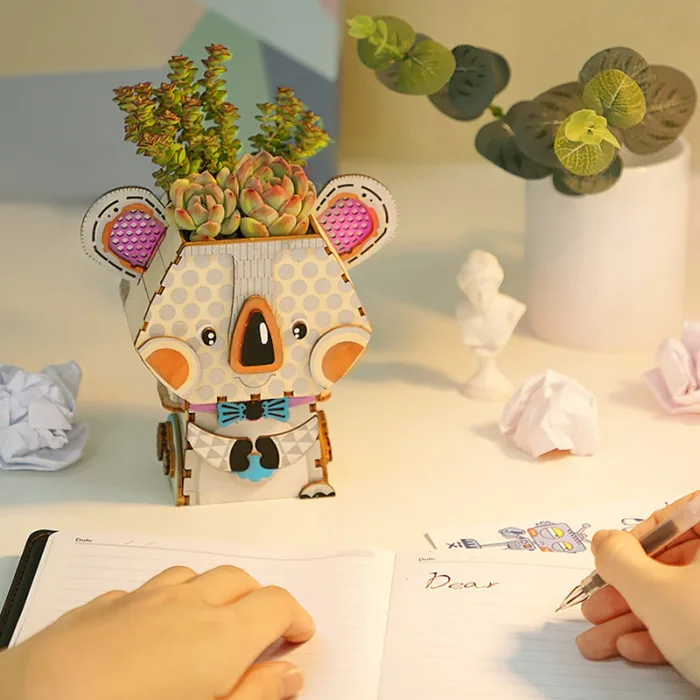 Горячие деревянные DIY модели сборная игрушка 3D головоломка суккулент цветочный горшок экологичный Сделай Сам Набор для рукоделия CUN 668