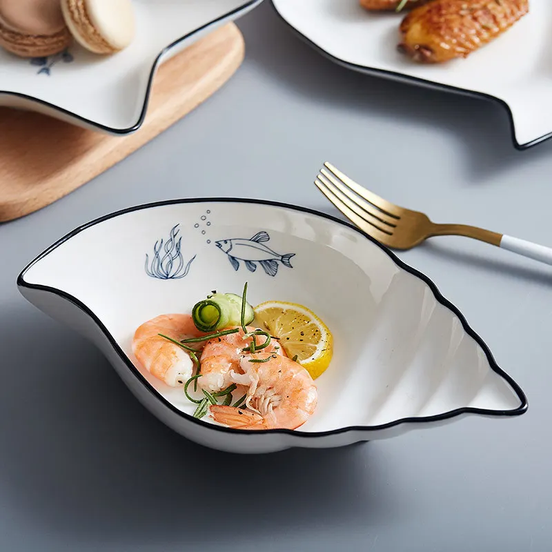 Посуда, столовый набор, фарфоровая Бытовая Керамическая тарелка, тарелка для супа, тарелка для рыбы, тарелка для тарелок, набор столовых приборов DIY, комбинированный набор керамики