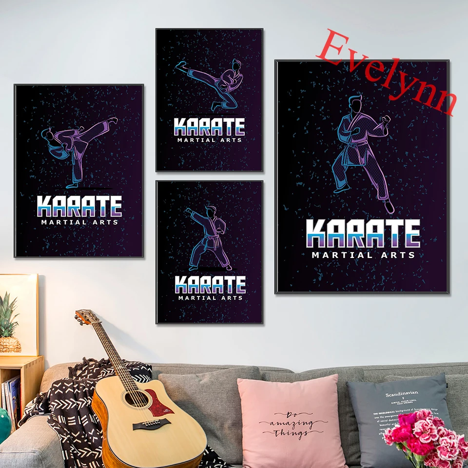 

Japan Karate Art Posters Punch Martial Arts Stance Martial Arts Kick Martial Arts Modern Living Room Decor Canvas Wall Art Print
