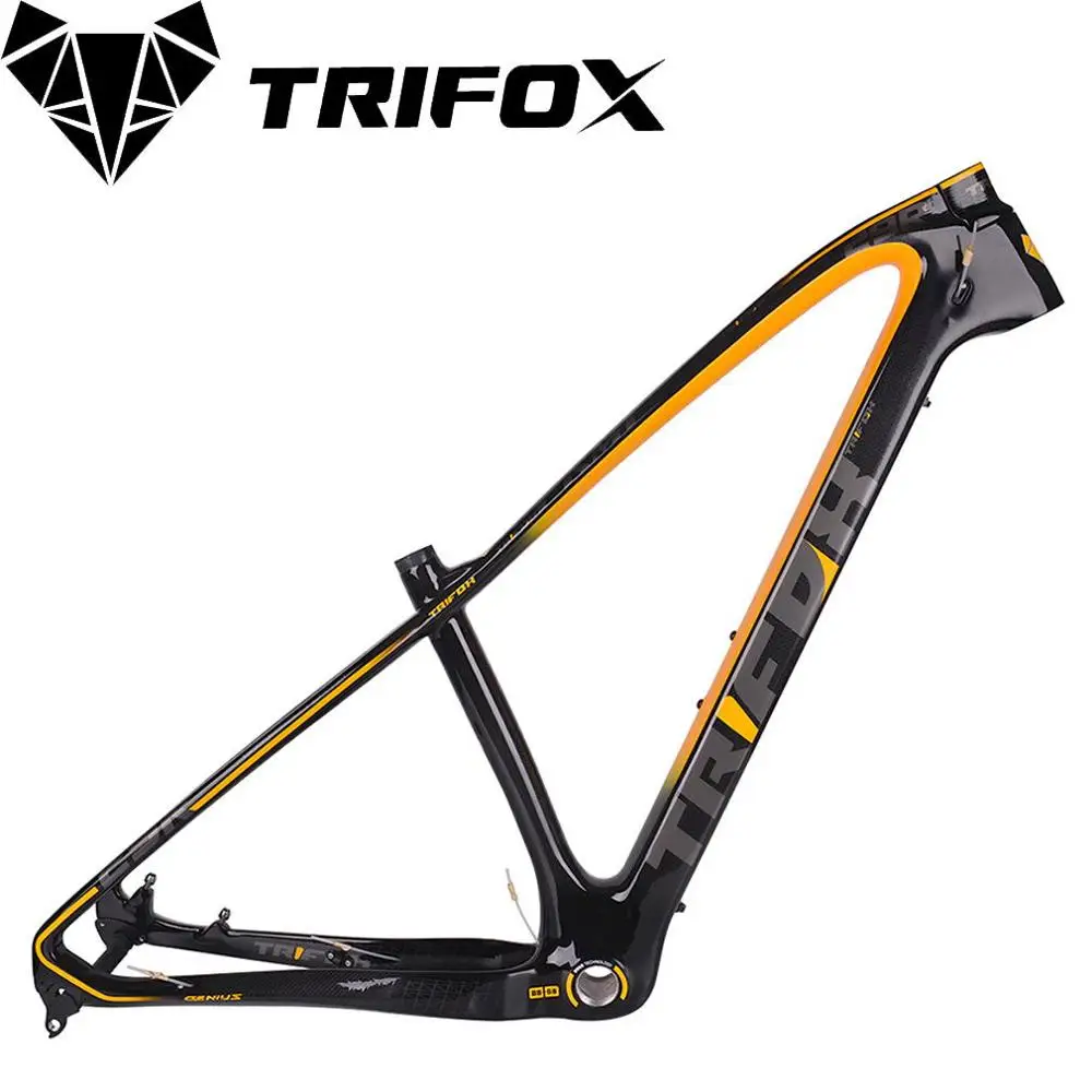 TRIFOX T800 карбоновая mtb рама 29er mtb карбоновая рама 29 рама карбоновая для горного велосипеда 142*12 или 135*9 мм велосипедная Рама - Цвет: Цвет: желтый