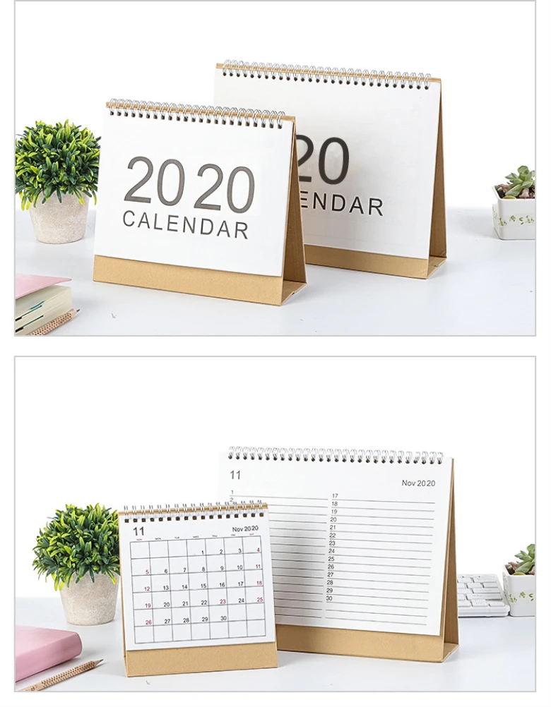 2020 настольный календарь ежемесячный простой с отскоком планировщик 2019 9