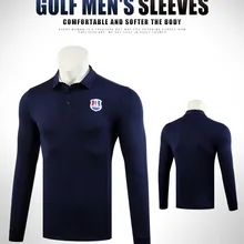PGM Мужская футболка с длинными рукавами, отложной воротник, одежда для гольфа, дышащая спортивная одежда, рубашки M-XXL D0834
