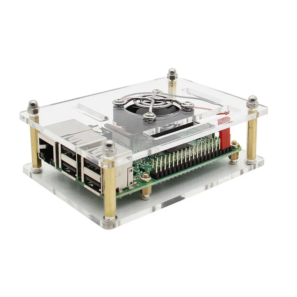Для Raspberry Pi кластерный чехол с вентилятором комплект 1-4 слоя многослойный акриловый стек корпус Корпус для Raspberry Pi 4 Модель B