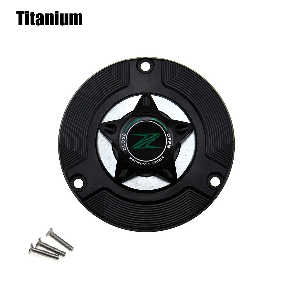 Titanium Крышка газового топливного бака для KAWASAKI EX250R NINJA 250R 300 Z250 Z300 2013- аксессуары для мотоциклов CNC алюминий черный - Цвет: Titanium