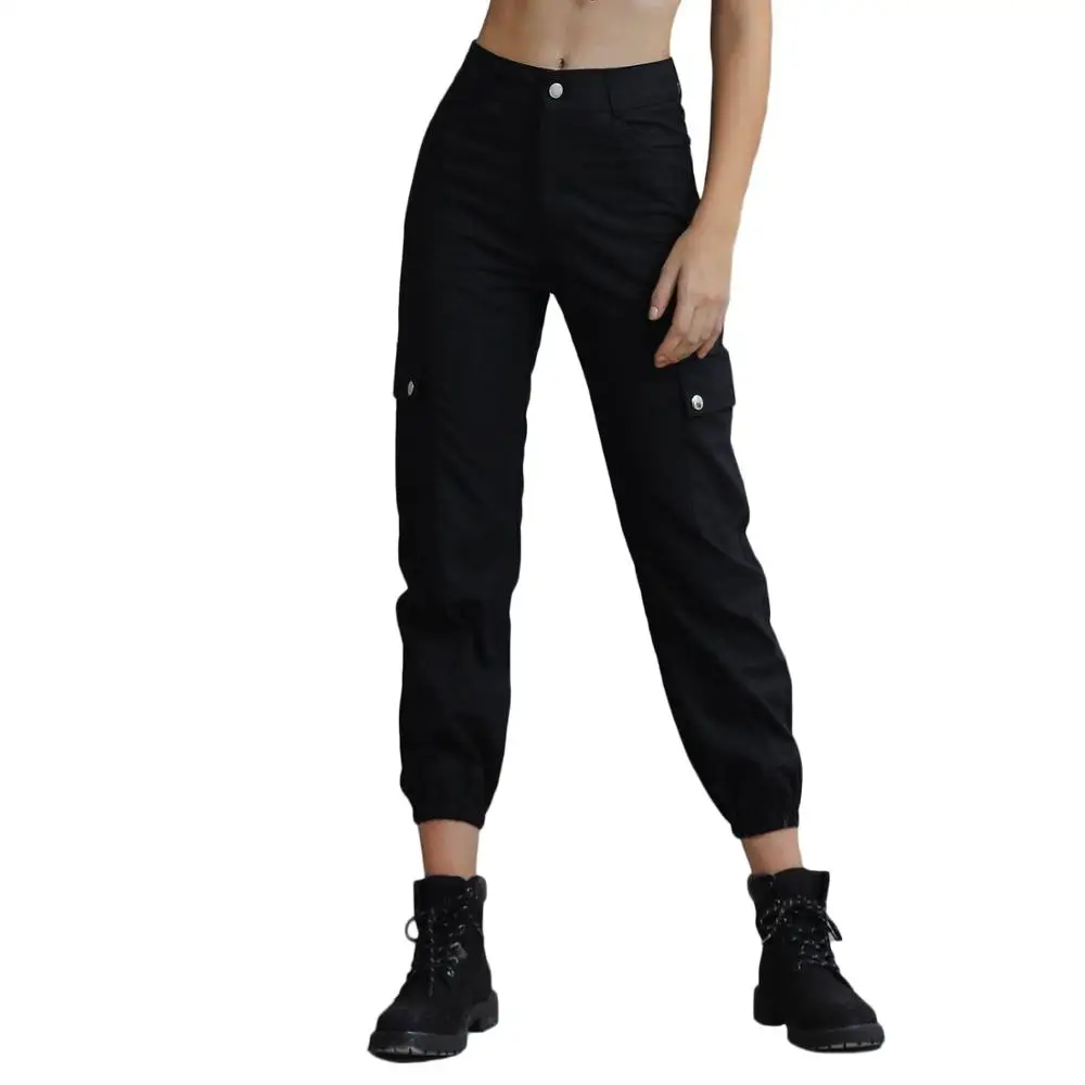 

Echoine Women Pants Casual sexy half body versatile sweatpants Female Soild Color trousers high waist ladies streetwear joggers