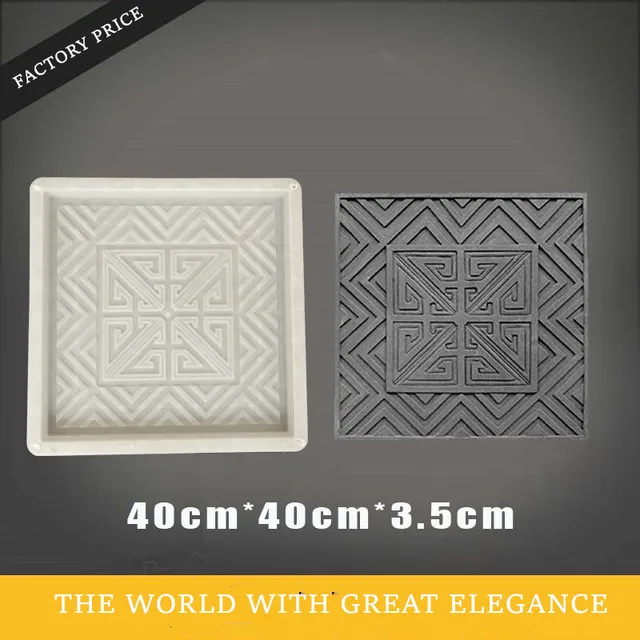 40 Cm /15.74In Erős Abs Beton Vastag Négyzet Alakú Burkolat Modern 3D -S Geo Cikcakk Napraforgó Kerek Pontok Minta A Csúszásgátló Textúrák - Image 2