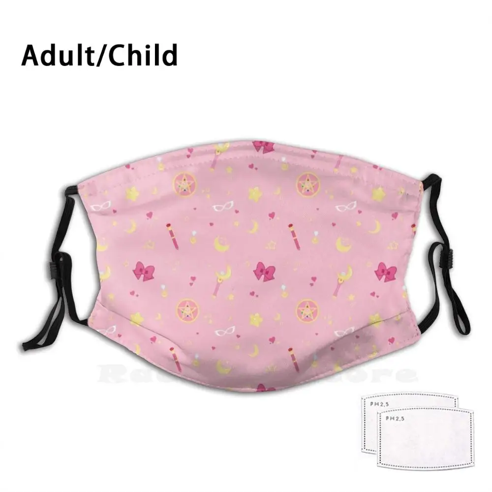 Sailor Moon Pattern Stampa Filtro Lavabile Maschera Antipolvere Per La Bocca Sailor Moon Sailormoon Sailor Moon Cristallina Tsukino Cristallina
