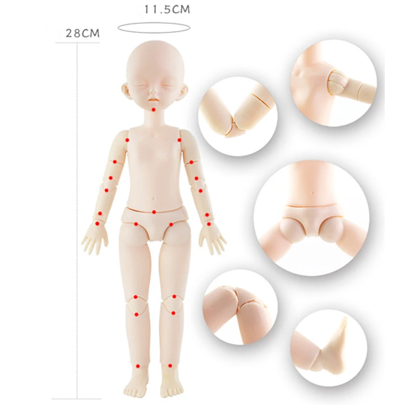 1/6 кукла BJD 28 см кукла для сна не с макияжем голый ребенок 22 шарнира подвижная петля DIY макияж куклы серые волосы детские игрушки для девочек