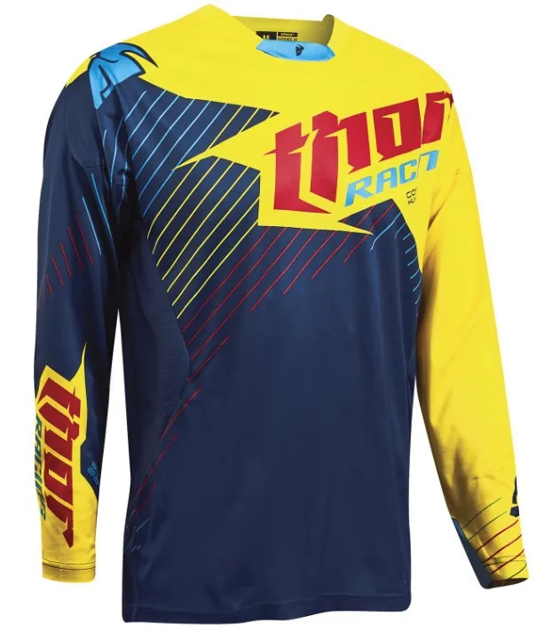 Летняя футболка с длинным рукавом для мотогонок Thor, Влагоотводящая быстросохнущая велосипедная одежда DH