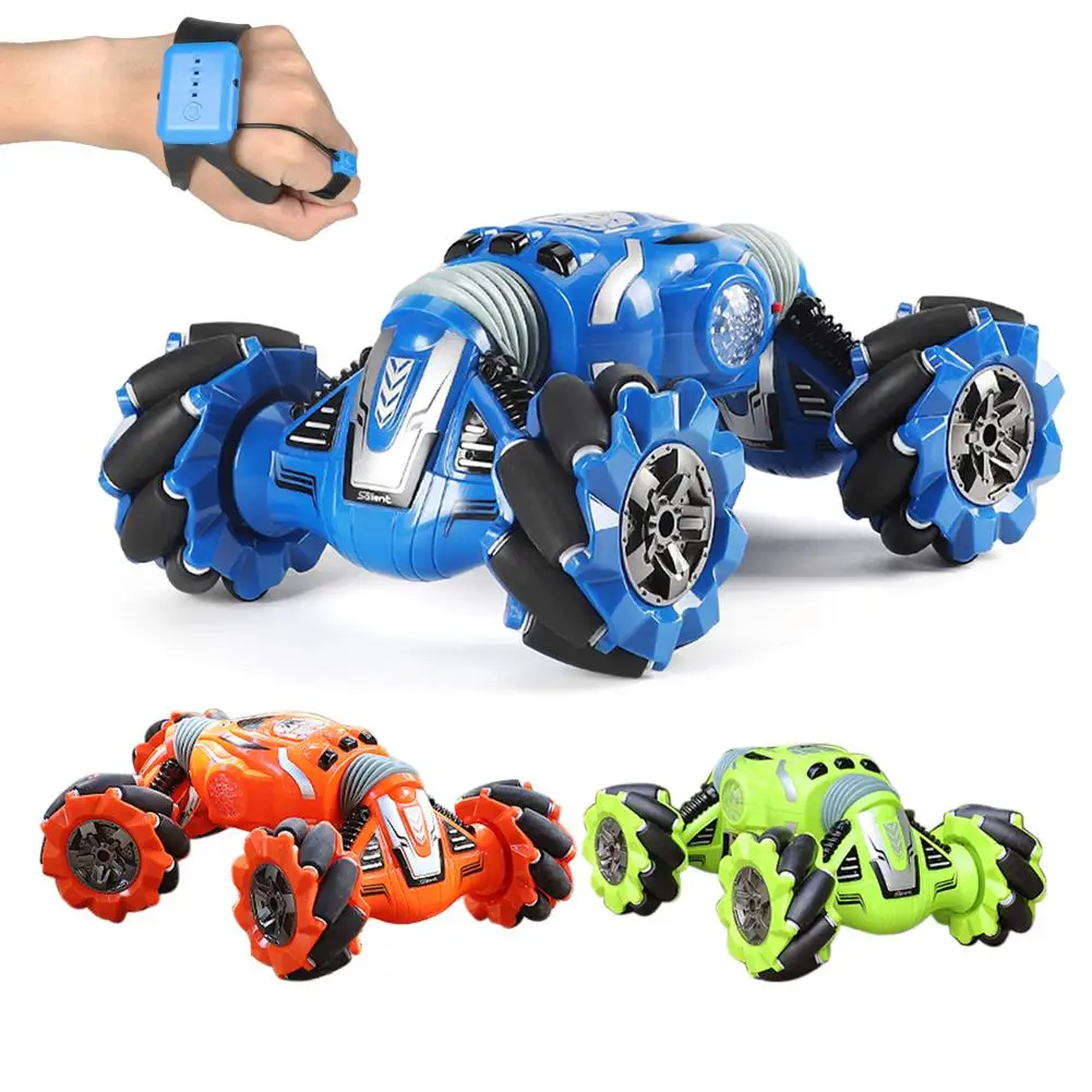 

RC Car 2.4GHz Twist Stunt 4WD Watch Remote Control Drift Vehicle One-key Deformation Double Sided Tumbling Car Toys for Boys