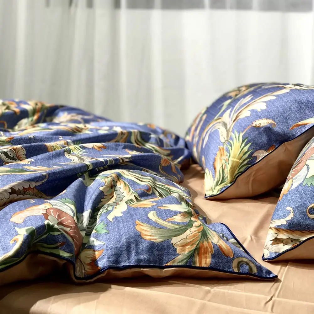 Комплекты постельного белья из египетского хлопка, постельное белье с цветочным рисунком(наволочки и одеяла), двойной размер