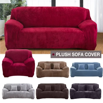 

Plush Thicken Sofa Cover for Living Room Cushion Corner Elastic Couch Covers Blankets Sectional Slipcover Decor 1/2/3/4 Seater