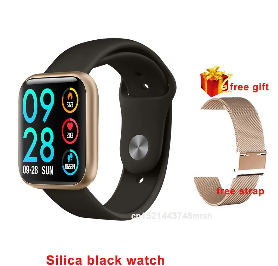 silica black gold P80 Смарт-часы для женщин IP68 Водонепроницаемый Полный сенсорный экран smartwatch монитор сердечного ритма фитнес-браслет мужские smartwatch vs B57 - Цвет: silica black gold