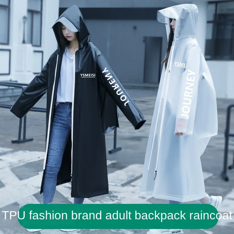 TPU Raincoat Female Summer Adult Student Long Full Body Rainproof Hiking Jacket Male Electric Battery Motorcycle Poncho