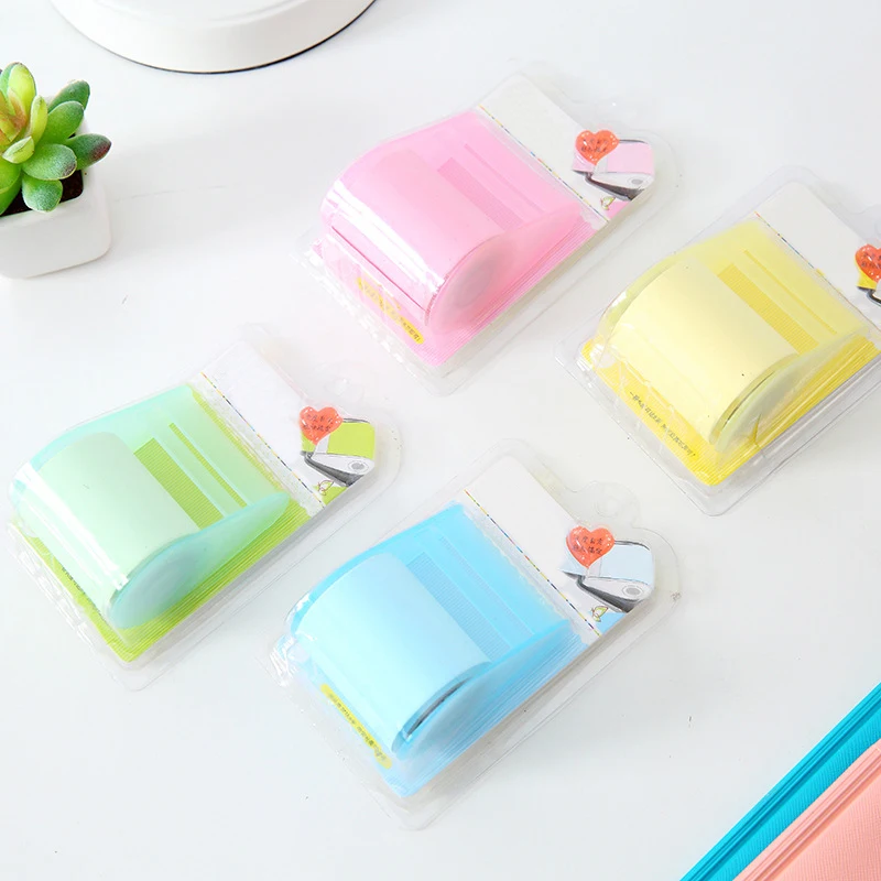 1pc Low Tack Tapes Memo Tape and Dispenser Sticky Notes Writing Pads School Supplies For Crafts Card Album Stencil Making