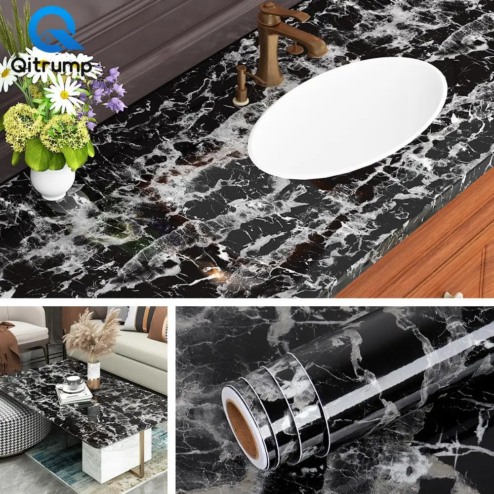 PVC Wallpaper Self-Adhesive Living-Room Marble Bathroom Kitchen Home-Decorative Waterproof