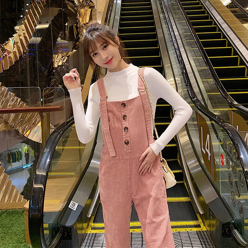 Autumn Winter Corduroy Maternity Bib Pants Fashion Casual Jumpsuits for Pregnant Women Adjustable Slim Pregnancy Overalls