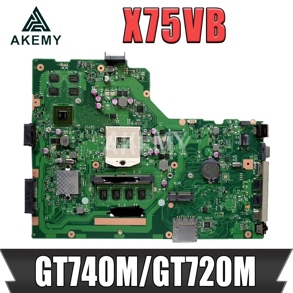 X75VB материнская плата для ноутбука ASUS X75VD X75V оригинальная HM70 4GB-RAM GT740M/GT720M |