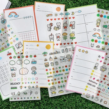 

10PCS/PACK Kawaii List Plan Memo Pad Sticker Pocket Note Stationery List Weekly Planner Agenda School Office Supplies sl2240